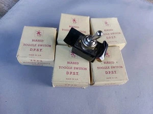 6 X  vintage R.S Radio Spares Biased Toggle Switch D P S T  - Picture 1 of 2