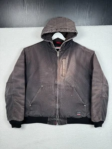 + Chaqueta de Lona Craftsman Para Hombres XL Negra Con Capucha Ropa de Trabajo Acolchada Desteñida Envejecida - Imagen 1 de 16