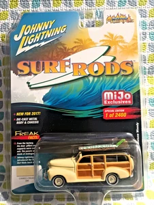 JOHNNY LIGHTNING MIJO EXCLUSIVES SURF RODS 1941 CHEVY SPECIAL DELUXE WOODY NEW - Picture 1 of 7