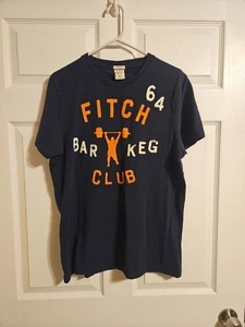 Vintage Abercrombie & Fitch Muscle Fit T-Shirt Navy Blau Bar Keg Größe Herren XL - Bild 1 von 3