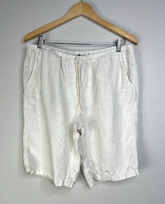 Pantalones cortos Saks Fifth Avenue grandes 100 % lino vacaciones en la playa Foto 1 de 4