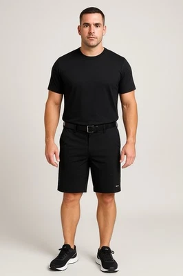 Pantalones Cortos Oakley Negros Performance Elásticos 36W 12” Entrepierna Atléticos Golf Foto 1 de 4