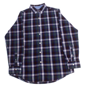 CHAPS Ralph Lauren Size M Easy Care Dress Shirt, Blue Green Plaid Button Down - Picture 1 of 11