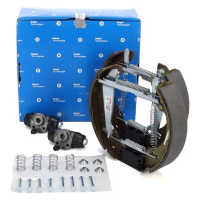 DELPHI Bremsbacken + Bremszylinder Satz für VW GOLF 3 POLO 3 4 5 UP IBIZA FABIA - Bild 1 von 2