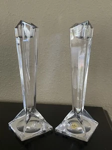 DE COLECCIÓN ROSENTHAL 9" MADISON MODERNISTA CRISTAL CANDELABROS 24% CRISTAL LED - Imagen 1 de 9