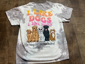 Camisa Simply Southern Mujer Mediana Grande "Me gustan los perros y algunas personas" Algodón - Imagen 1 de 5