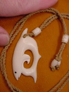 (JBA-17) jumping white SHARK water buffalo PENDANT Jewelry Necklace love SHARKS - Picture 1 of 1