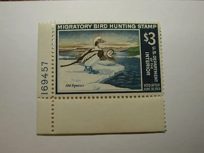 US Department of Interior Scott #RW34 Old Squaws 1967, MNH Plate Single #1 - Image 1 of 2