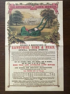 VINTAGE STYLE : THE AUTOMATION LAWNMOWER ADVERTISING FLYER : *Reproduction* - Picture 1 of 6