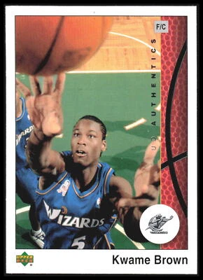 2002-03 UD Authentics Kwame Brown # 90 Washington Wizards 7G - Image 1 of 2