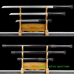 Set Tang Dao Chinesisches KUNGFU Breitschwert Schwert gefaltete Stahlklinge Jagdmesser - Bild 1 von 12