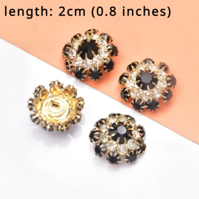 10X Glitter Rhinestone Crystal Buttons DIY Flower Craft for Shoes Overcoat Decor - Image 1 of 4