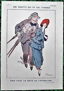 TRÍPODE CÁMARA FOTÓGRAFO FOTOGRÁFICA DUPIN original 1919 vintage francés estampado artístico - Imagen 1 de 2