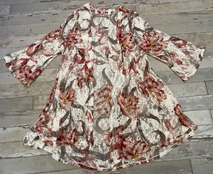 EST 1946 Open Cardigan Kimono Swim Cover-Up Lace Floral Ivory Woman's XL - Picture 1 of 9