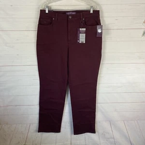 Gloria Vanderbilt Womens Amanda Jean Sz 14 Purple Tapered Leg Stretch 34x30 New - Picture 1 of 15