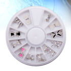  12 Pcs Rhinestone Hair Clip Nail Stickers Holographic Sequins