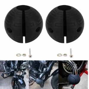 Motorrad 32mm Crash Bar Ball Bumper Protector Gummi für Harley Honda Suzuki BMW - Picture 1 of 14