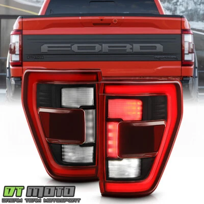 <Blind Spot Ready> For 2021-2023 Ford F150 Black Full LED Tail Lights Left+Right - Image 1 of 4