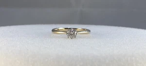 Solitärring 9 kt Gold 0,33 kt Diamant Brillantschliff Größe K 2 g NEU - Bild 1 von 8
