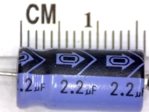 2 pcs 2.2uF 200V, Axial Electrolytic Capacitors. - Picture 1 of 2