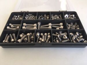 Bicycle Stainless Steel Bolts A2 Assorted 190 piece Allen Screws Kit for Bikes  
