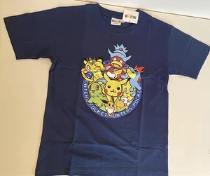 Vintage Unofficial Pokémon T Shirt Kids XL Navy Thailand Pikachu Chikorita Eevee - Picture 1 of 7
