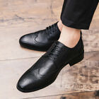 Brogue Formal Shoes Men Dress Leather Men Flats Shoes Genuine Oxford Male