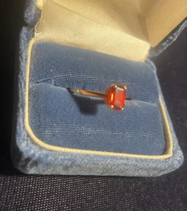 Vintage 14k YG Smaragdschliff roter Rubin 1,9 Gramm Ringgröße 6,5 - Bild 1 von 12