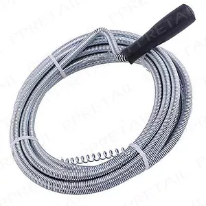 5m Coiled Drain Cleaning Tool EXTRA LONG Sink Snake Pipe Clearer Toilet Bath - Picture 1 of 2