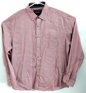 Johnston Murphy Shirt Mens XL Long Sleeve Flip Cuffs Multicolor Red Diamond - Picture 1 of 8
