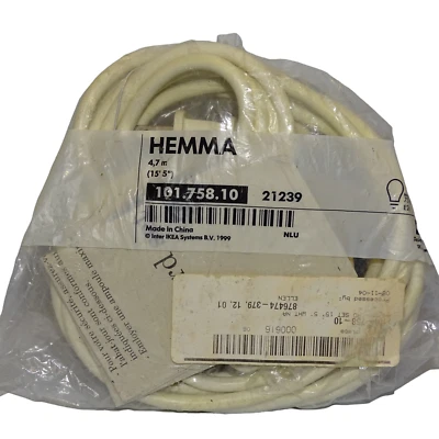Ikea Hemma Off-White Cord Set 15 ' 5" Cord 1001.758.10 NEW - Image 1 of 4