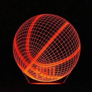 Basketball Night Light | Personalised 3D Basket Ball Light | Sports Gift | Ball - Picture 1 of 13