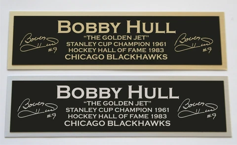Bobby Hull nameplate for signed autographed hockey jersey photo puck or item Cover