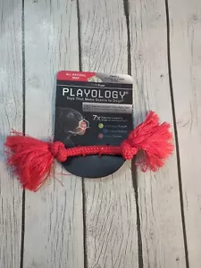 Juguete de cuerda para perro Playology Dri-Tech aroma natural a carne de res, 10 pulgadas, rojo - Imagen 1 de 6