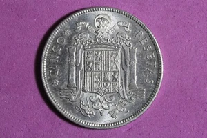 1949 (1950) Spain 5 Pesetas Nickel Coin #M21822 - Picture 1 of 2