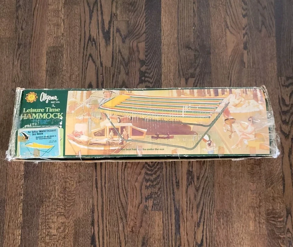 Vintage Retro Algoma Net Co. 4 Pt. Leisure Time Hammock Buttercup Yellow ☆ NEW ☆ - Image 1 of 4