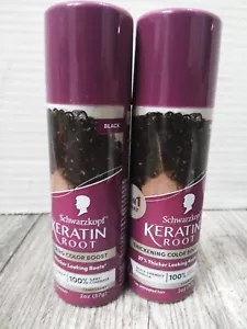 Schwarzkopf Keratin Color Root Temporary Hair Color Spray, Black  (2PK BUNDLE) - Picture 1 of 5