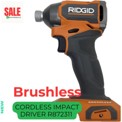 RIDGID Sin escobillas Inalámbrico 18V Sub Compacto 1/4" DRIVER DE IMPACTO R872311, 18 VOLTIOS Foto 1 de 4