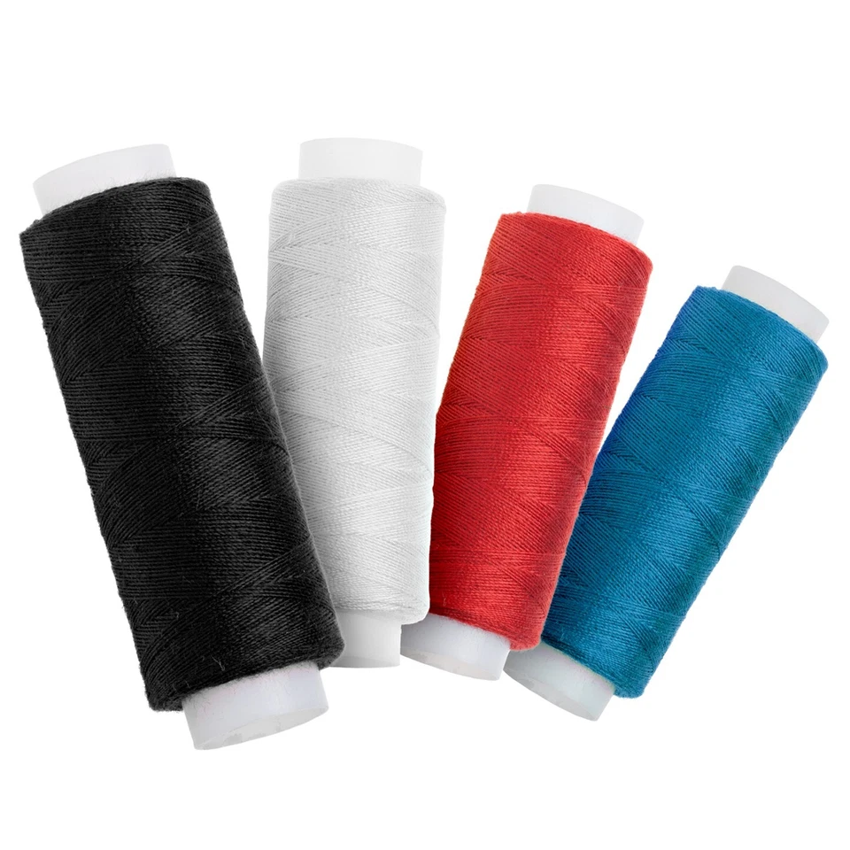 Nähgarn Set: 4 Rollen Nähgarn in Standardfarben, 100% Polyester, je 100 m lang - Bild 1 von 1