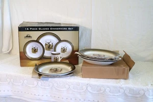 HAUTMAN BROTHERS GREAT IDEAS WHITETAIL DEER BUCK 16 PCS 4 PC PL SET SERV FOR 4 - Picture 1 of 9