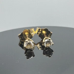 Massive 14 Karat Gold Diamant Ohrringe / je 0,10 Karat / 0,55 Gramm Gesamtgewicht - Bild 1 von 12