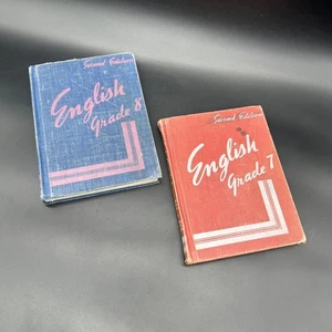 Vintage Textbooks English Grade 7 and 8 Book Hardcover 1950 Schoolhouse Teacher - Picture 1 of 13