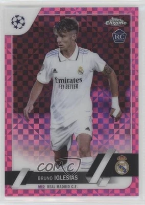 2022 Chrome UEFA Club Competitions Pink X-Fractor /250 Bruno Iglesias Rookie RC - Image 1 of 2