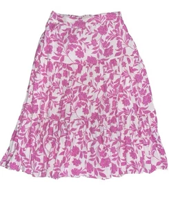 Lauren Conrad Rock Damen Medium Rosa Blumen Leinenmischung Stufen Bauern Boho - Bild 1 von 4