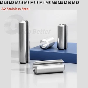 A2 Stalnless Steel Slotted Spring Tension Pins Sellock Roll Pins DIN 1481 M2-M12 - Picture 1 of 146