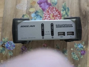 IOGear Miniview 2 Port USB KVMP Switch GCS1712 Tested No Power Cord - Picture 1 of 6