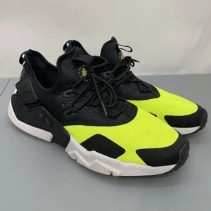 Nike Air Huarache Drift Sneakers Shoes Basketball Black Volt Neon Green Mens 10 - Picture 1 of 14