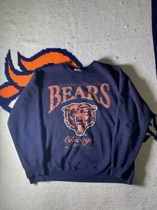 Vintage Chicago Bears Sweatshirt Mens XXL Blue Sweater Lee Sport Nutmeg NFL 90s! - Picture 1 of 13