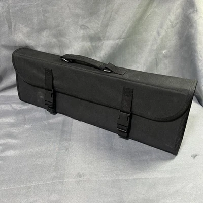 Estuche de almacenamiento de cuchillos negro rollo 20x6 para 16+ cuchillos bolsa de viaje de chef sin marca Foto 1 de 4