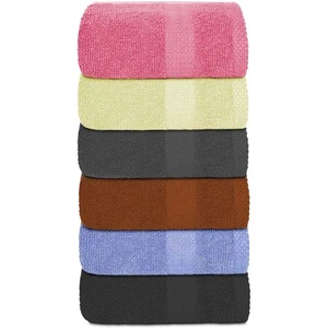 100% Cotton - Hand Towel Set - Pack of 6, Flannel Face Cloths, Highly Absorbe... - Picture 1 of 5